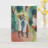 Carte de voeux Art "Trois Filles" (Fleur jaune)