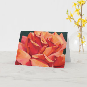 Carte de vœux artistique à pétales de rose orange
