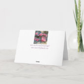 Carte de vœux artistique avec des roses roses pour (Dos)