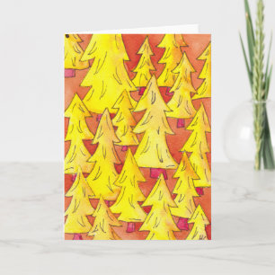 Carte de vœux artistique de l'arbre jaune de la na