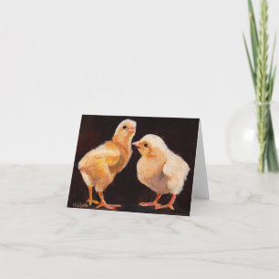 Carte de vœux artistique de poussins oiseaux