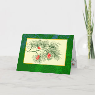 Carte de vœux artistique de vacances à branche de