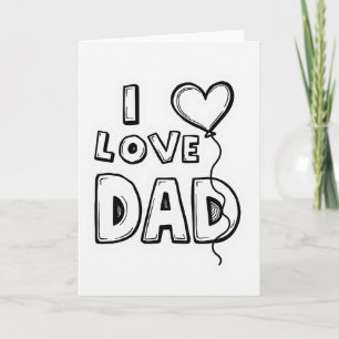 Carte de vœux artistique fantaisiste "J'aime Papa"