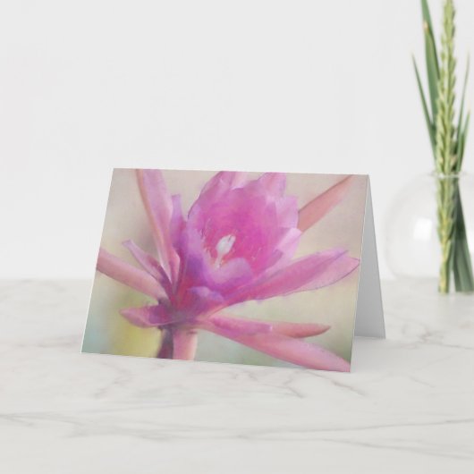 Carte de vœux artistique Fleur de Cactus de Noël R (Devant)