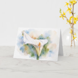 Carte de vœux artistique fleur de calla blanche