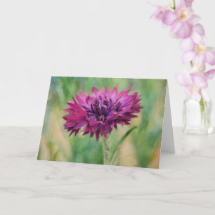 Carte de vœux artistique florale au maïs magenta r