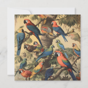 Carte de vœux artistique personnalisée de perroque