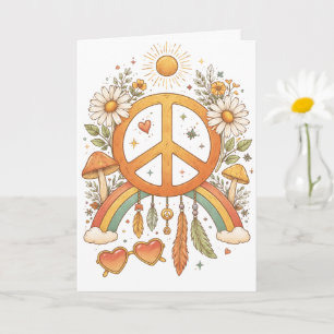 Carte de vœux artistique vierge ambiance hippie bo