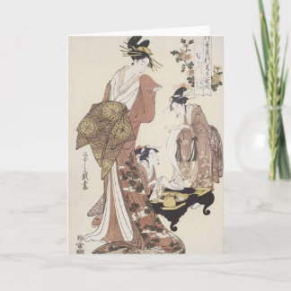 Carte de voeux asiatique de Geesha de filles