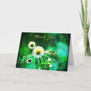 Carte de voeux Asters Green Glow Merci
