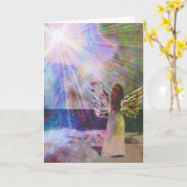 Carte de voeux au coeur du ciel (Fleur jaune)