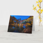 Carte de voeux au crépuscule Bennett Spring Bridge (Fleur jaune)