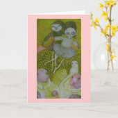 Carte de voeux au-dessus des têtes de castors (Fleur jaune)