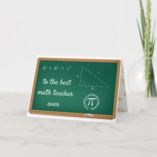 Carte de voeux au meilleur enseignant de mathémati (Devant)