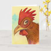 Carte de voeux au poulet - (5x7 vierge à l'intérie (Fleur jaune)