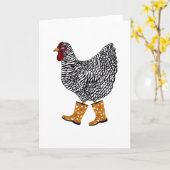 Carte de voeux au poulet rock barred (Fleur jaune)