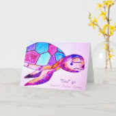 Carte de voeux au revoir Turtle (Fleur jaune)