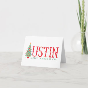 Carte de voeux Austin Texas Joyeux sapin de Noël