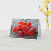 Carte de voeux authentique en verre de la mer Roug (Fleur jaune)