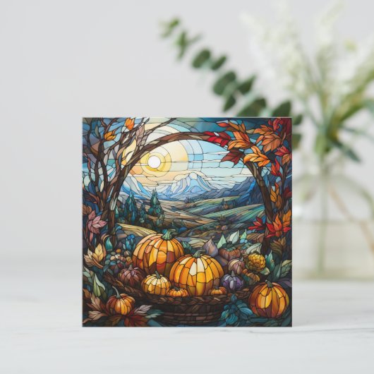 Carte de voeux Automne (Debout devant)