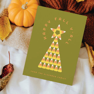 Carte de voeux automne à Noël - Candy Corn Tree