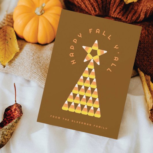 Carte de voeux automne à Noël - Candy Corn Tree