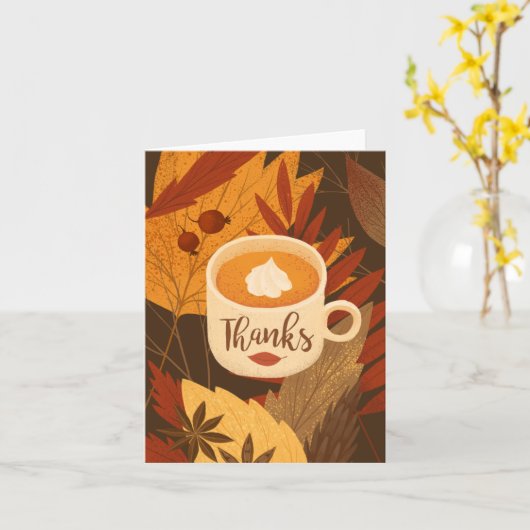 Carte de voeux Automne Merci (Fleur jaune)