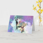 Carte de voeux aux cerfs (Fleur jaune)