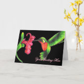 Carte de voeux aux colibris (Fleur jaune)