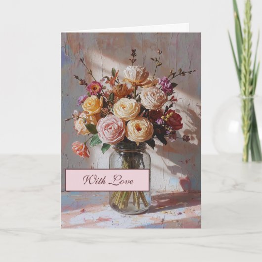 Carte de vœux aux fleurs abstraites (Devant)