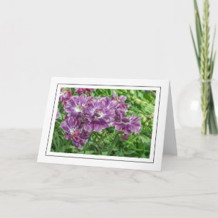 Carte de vœux aux fleurs violettes claires