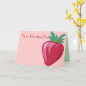 Carte de voeux aux fraises (Fleur jaune)