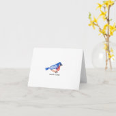Carte de voeux aux oiseaux bleus (Fleur jaune)