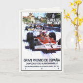 Carte de voeux avec affiche du Grand Prix d'Espagn (Fleur jaune)