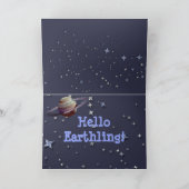 Carte de voeux avec Alien, vaisseau spatial et Sat (Intérieur)