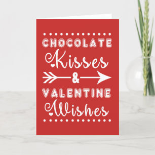 Carte de vœux avec bisous chocolatés et souhaits d