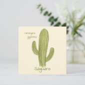 Carte de vœux avec cactus Saguaro (Debout devant)