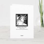 Carte de vœux avec cadre pour photo du drapeau amé (Dos)