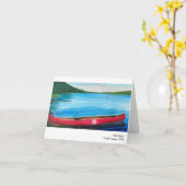 Carte de voeux avec canoë (Fleur jaune)