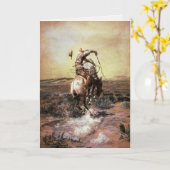 Carte De Voeux Avec Charles M. Russell Peinture (Fleur jaune)