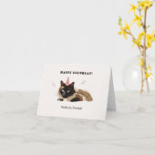 Carte de vœux avec chat en colère (Fleur jaune)