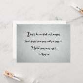 Carte de vœux avec citation de Rumi (Devant/Arrière en situation)