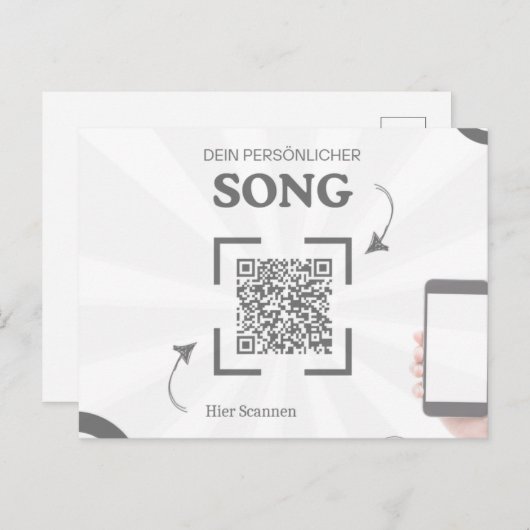 Carte de voeux avec code QR pour une chanson (Devant / Derrière)