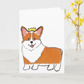 Carte de vœux avec corgi royal (Fleur jaune)