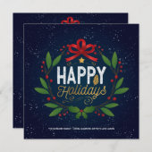 Carte de voeux avec couronne de photos pour les fê (Devant / Derrière)