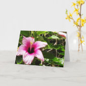 Carte de vœux avec couverture florale rose (Fleur jaune)
