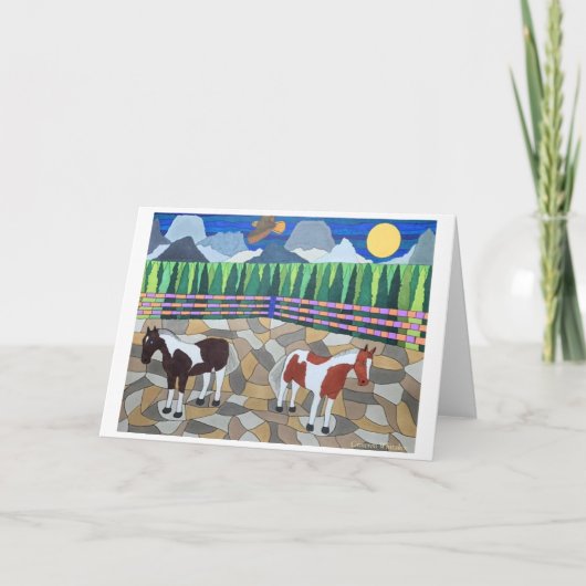 Carte De Voeux Avec Dessin En Verre Tiré (Devant)