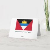 carte de vœux avec drapeau d'antigua-et-barbuda (Dos)