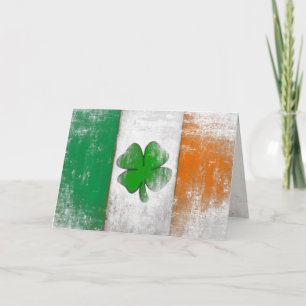 Carte de voeux avec drapeau irlandais Vintage
