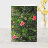 Carte de vœux avec fleurs roses (Fleur jaune)